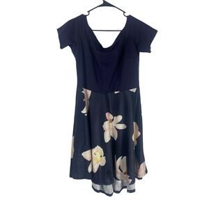 NWT Blue V neck short sleeve floral sundress size XL